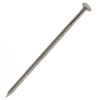 Pointe annelée tête bombée en acier inoxydable A4 filetage total - 3.1x70mm - boîte de 1kg