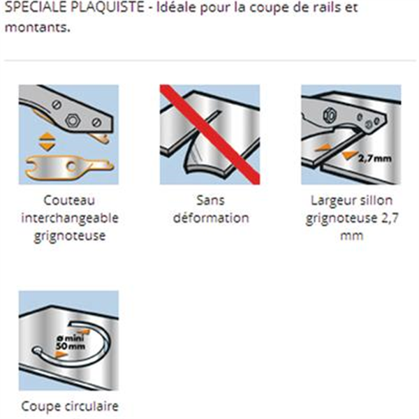 Couteau central pour cisaille grignoteuse Supercoup NR1