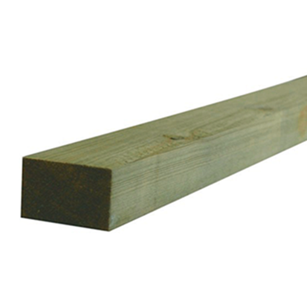 Bois d'ossature en Pin - raboté 4 faces AA - Traité Classe 4 Vert - 120 MM x 45 MM - longueur 5,10 M