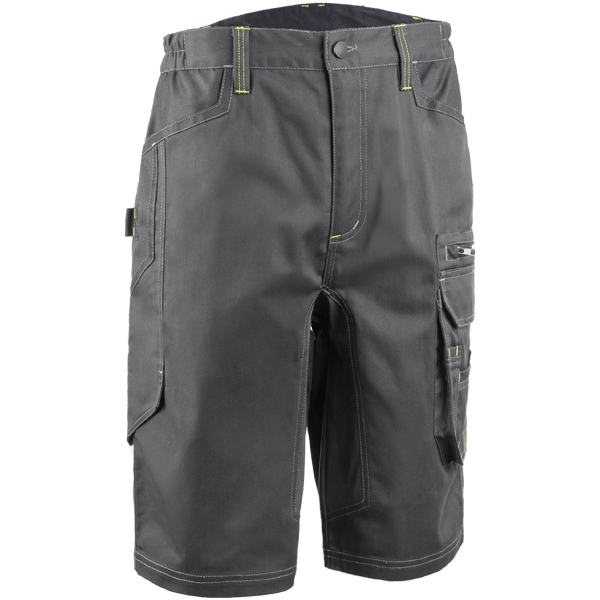 Short de travail homme coton/polyester triple surpiqûre et multipoches - Barva Anthracite - Taille XL