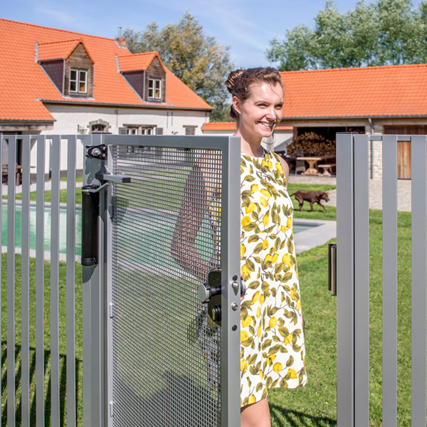 Ferme-portail hydraulique compact 100% mécanique - Installation Quick-Fix - Lion Locinox - Gris argent ZILV