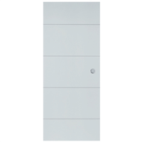 Porte nue prépeinte en blanc Ketch Gypso pour châssis à galandage - âme alvéolaire - 204 cm x 83 cm - Trou de doigt et mortaise pour la serrure