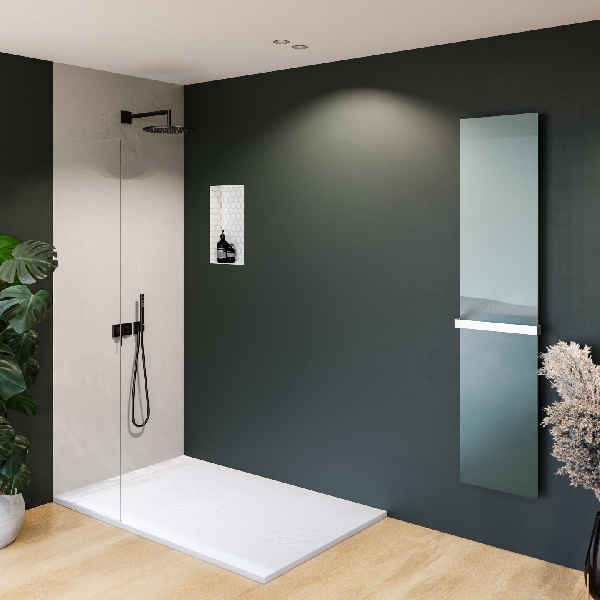 Panneau mural étanche pour salle de bain - Gris clair - Recoupable - 250 x 100 cm - ép. 0,6 cm