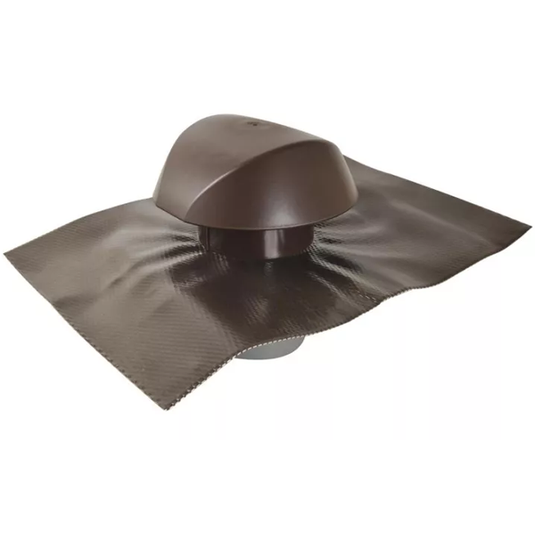 Chapeau de ventilation avec collerette d'étanchéité Nicoll Atemax VVE10 - mâle Ø 100 MM - Marron