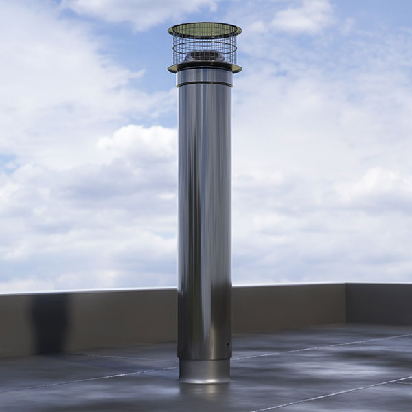 Ventilation secondaire Ventélia Sanit'air pour réseaux d'assainissement - Toit plat - Coloris rouge brique