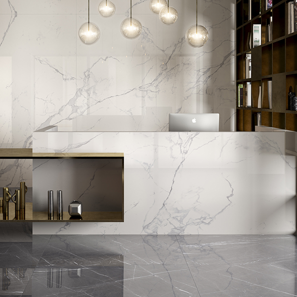 Carrelage de sol intérieur effet marbre en grès cérame rectifié - Cave - 120,0 CM x 120,0 CM - ép. 6,00 MM - Pietrasanta