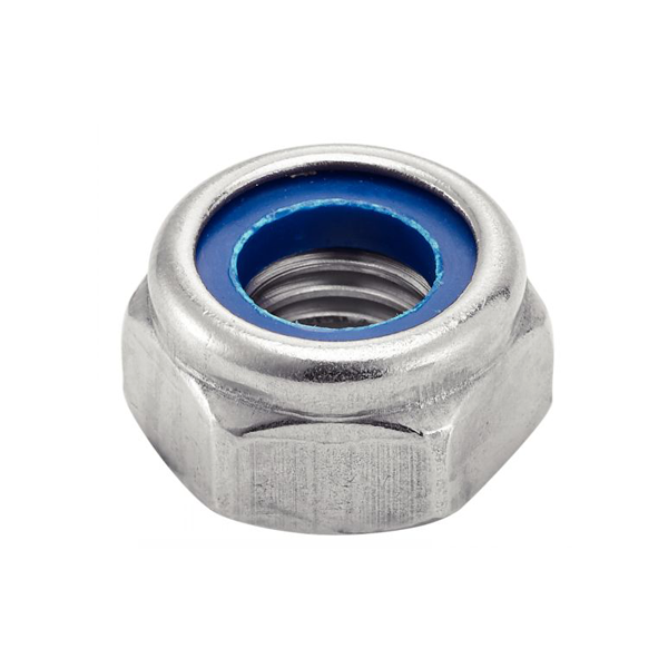 Écrou hexagonal indesserrable avec bague nylon - Diamètre 12 mm - DIN985 - Inox A2 - Boite de 100