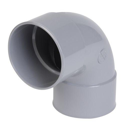 Coude d'évacuation à 87'30° Femelle/Femelle - PVC gris - diamètre 140 mm - Nicoll