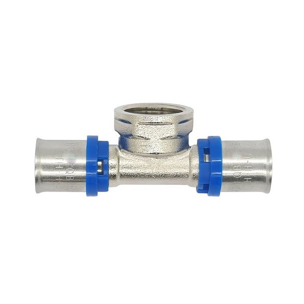 Raccord à sertir Té femelle au centre 1/2" diamètre 16 mm pour tube multicouche TH H U