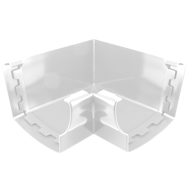 Angle intérieur à 90° Nicoll AEC38 à coller pour gouttière Ovation LG38 - Techtan Blanc