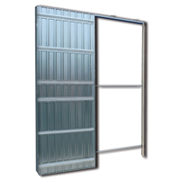 Système à galandage pour porte coulissante simple vantail - caisson pour plaque de plâtre - Scrignotech - porte de 203 CM x 80 CM - cloison finie 100 mm