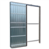 Système à galandage pour porte coulissante simple vantail - caisson pour plaque de plâtre - Scrignotech - porte de 203 CM x 80 CM - cloison finie 100 mm