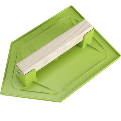 Taloche pointue de maçon en ABS vert avec plateau alvéolé Taliaplast - 27,0 CM x 18,0 CM
