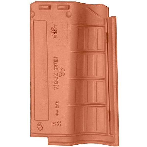 Tuile en terre cuite TB-12 Tejas Borja à double emboîtement - coloris Nature rouge - 439 MM x 260 MM