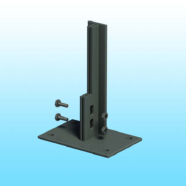 Platine pour poteau grillage rigide Titan - Gris 7016 - 4 pièces