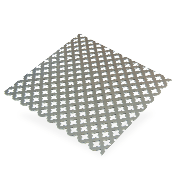 Plaque en acier brut perforée croix - 500 x 250 mm - épaisseur 1 mm