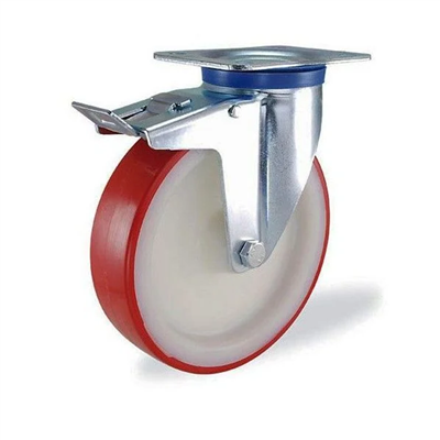 Roulette à platine pivotante avec frein - bandage polyuréthane - diamètre 125 mm - capacité 200 kg