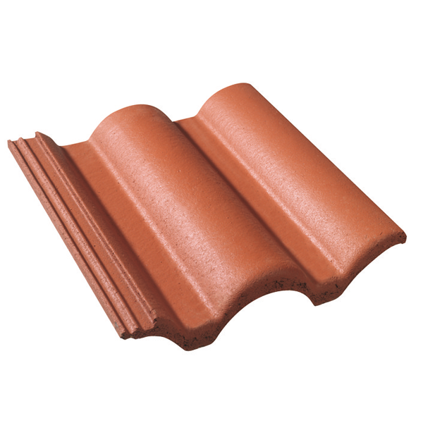 Tuile béton grand moule à fort galbe - Plein Ciel - Rouge - 42 x 33.2 cm