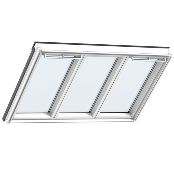 Fenêtre de toit Velux GGLS 3en1 - Rotation manuelle - Vitrage confort - WhiteFinish - 188,0 CM x 118,0 CM