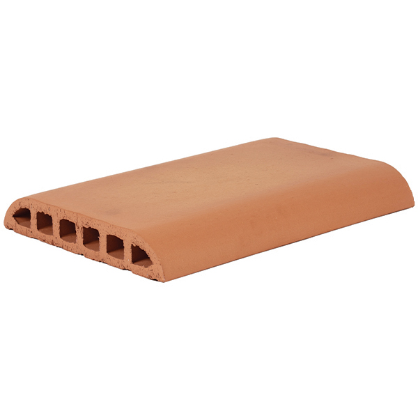 Chaperon plat lisse en terre cuite Terreal CH01 avec quart de rond - Rose Languedoc - 40 x 28 x 5 cm