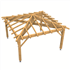 Abri de jardin Gavarnie avec toit à 4 pentes - sapin traité Classe 2 - en kit - 4 x 4 m