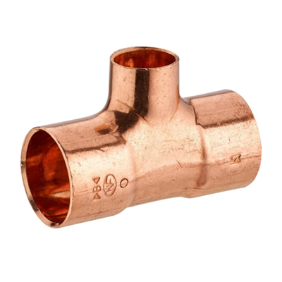 Raccord té femelle réduit 90° pour tube en cuivre - Diamètre 16 x 12 x 16 mm - À souder - Cuivre