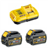 Pack de démarrage DeWalt Flexvolt 2 batteries 54V/18V 6.0Ah 1 chargeur rapide DCB118T2
