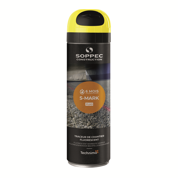 Le S MARK FLUO jaune 500ml s'utilise pour des travaux courants de marquage