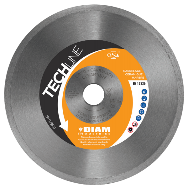 Disque diamant pour carrelage céramique marbre Ø350mm Alésage 30/25,4 mm Diam Industries