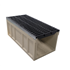 Caniveau béton F400 avec grille nervurée D400 en fonte - 400 x 400 mm - Longueur 1 m - Ulma