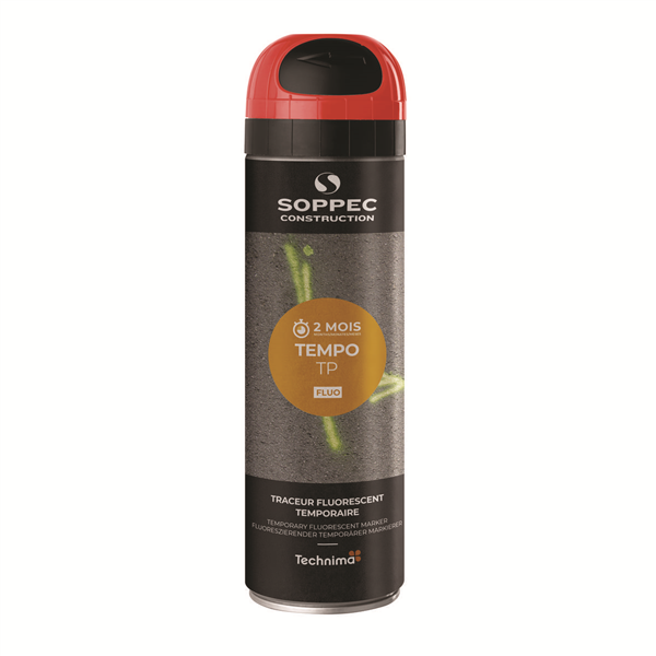Traceur de chantier TEMPO TP fluorescent temporaire 2-8 semaines couleur jaune 500 ml
