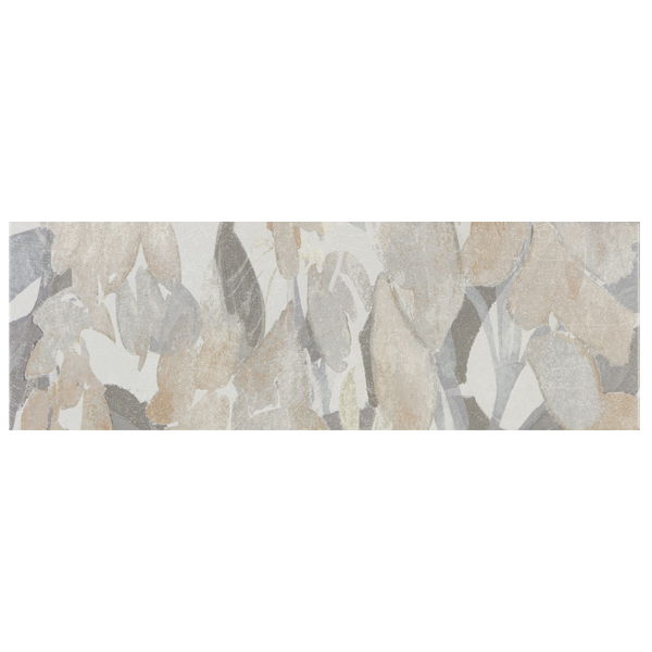 Faïence murale décor floral effet béton - Cusset - 20,0 CM x 60,0 CM