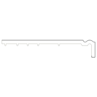 Bandeau de rive PVC mouluré pour avancée de toit - blanc - 225,00 MM x 4,00 M