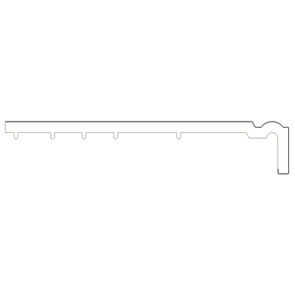 Bandeau de rive PVC mouluré pour avancée de toit - blanc - 225,00 MM x 4,00 M