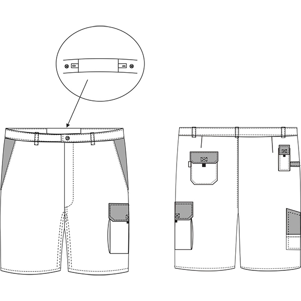 Gilet sans manche blanc de travail Typhon en polycoton blanc gris - L