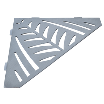 Étagère de douche en acier Inox brossé - forme Pentagone design Jungle - 36,0 CM x 26,0 CM x 3,00 MM