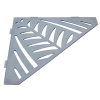 Étagère de douche en acier Inox brossé - forme Pentagone design Jungle - 36,0 CM x 26,0 CM x 3,00 MM