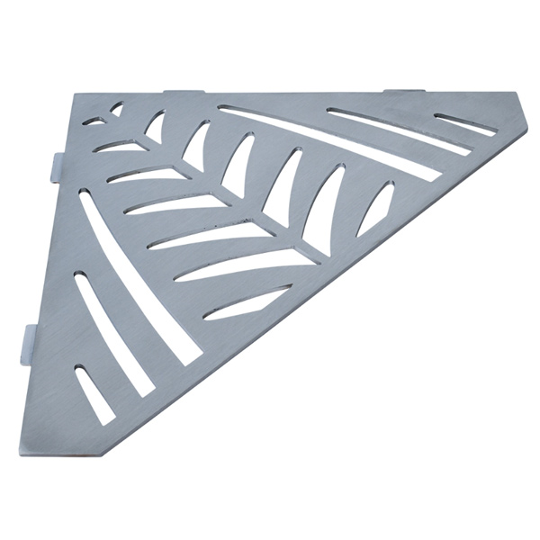 Étagère de douche en acier Inox brossé - forme Pentagone design Jungle - 36,0 CM x 26,0 CM x 3,00 MM