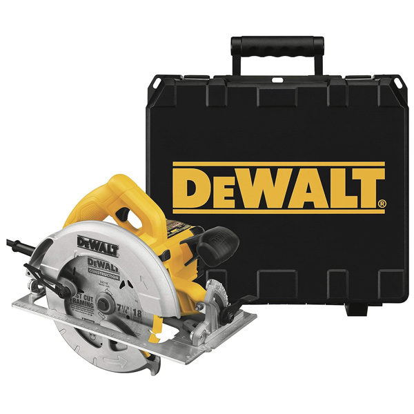 Scie circulaire filaire Dewalt DWE575K-QS - Ø 190 mm - 1600W - en coffret avec lame carbure 24 dents et guide parallèle
