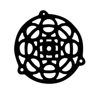 Grille d'aération en fonte noire - Autogyre - Pose en applique - Format rond diamètre Ø 130 mm