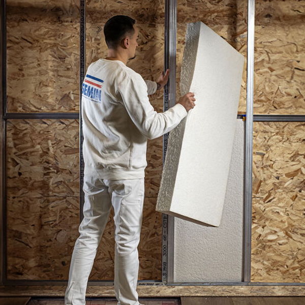 Panneau isolant en bouteilles recyclées pour cloison comble mur et plancher - Bref - R 1,30 m².K/W - 1,25 M x 0,60 M - ép. 45 MM