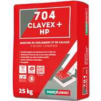 Mortier de scellement et de calage à retrait compensé - 704 CLAVEX+ HP - Sac de 25 KG