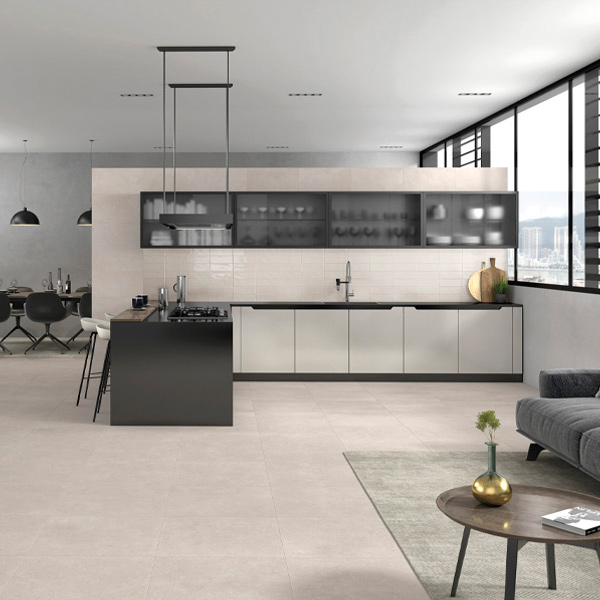 Carrelage intérieur effet béton ciré en grès cérame émaillé - Faro Edilis - 45,0 CM x 45,0 CM - ép.8,50 MM - Light