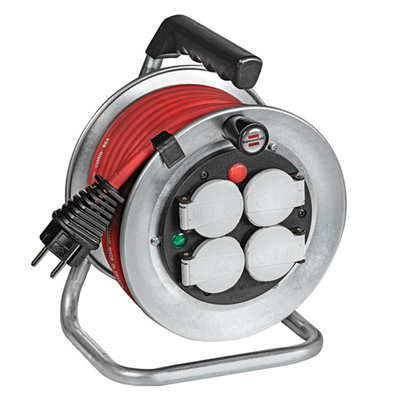 Enrouleur électrique Brennenstuhl Silver-10 - câble de 10,0 M H07RN-F 3G1,5 avec 4 prises IP44