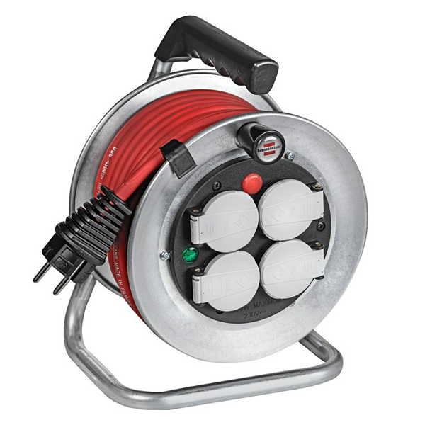 Enrouleur électrique Brennenstuhl Silver-10 - câble de 10,0 M H07RN-F 3G1,5 avec 4 prises IP44