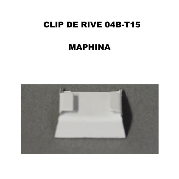 Clip de rive métallique Maphina pour ossature de plafond suspendu - T15 - Boîte de 500
