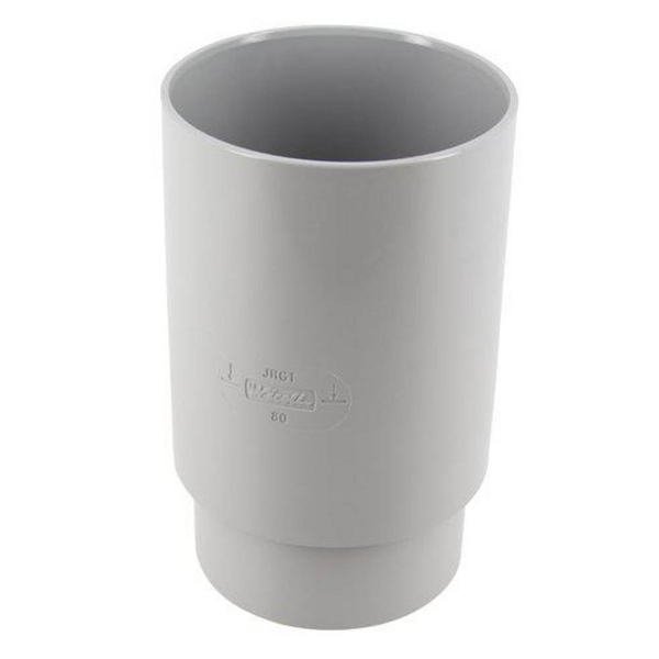 Manchon double femelle/femelle pour tube de descente cylindrique Ø 80 - Gris clair