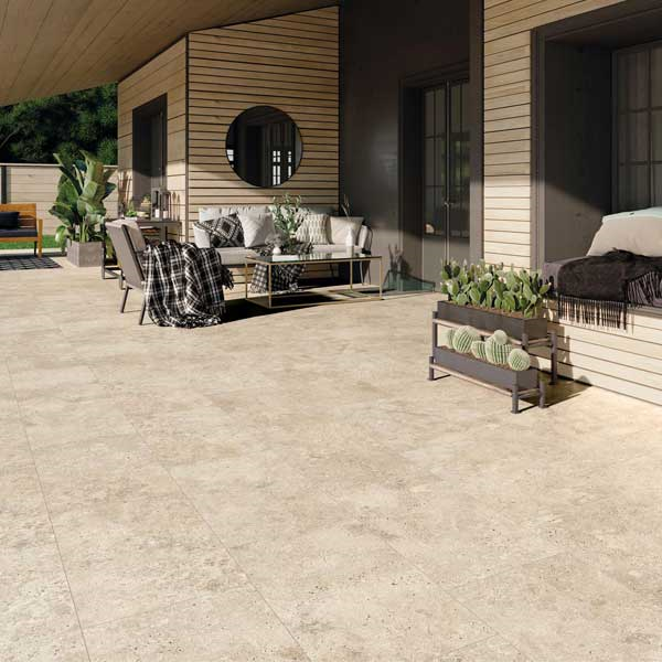 Carrelage extérieur antidérapant effet pierre en grès cérame émaillé - Caramon - 60,0 CM x 40,0 CM - ép. 10,00 MM - Noce