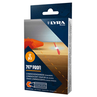 Boîte de 12 craies luminescentes à base d'huile - visibilité élevée pour outils à lecture optique - 797 Profi Lyra - Orange Fluo