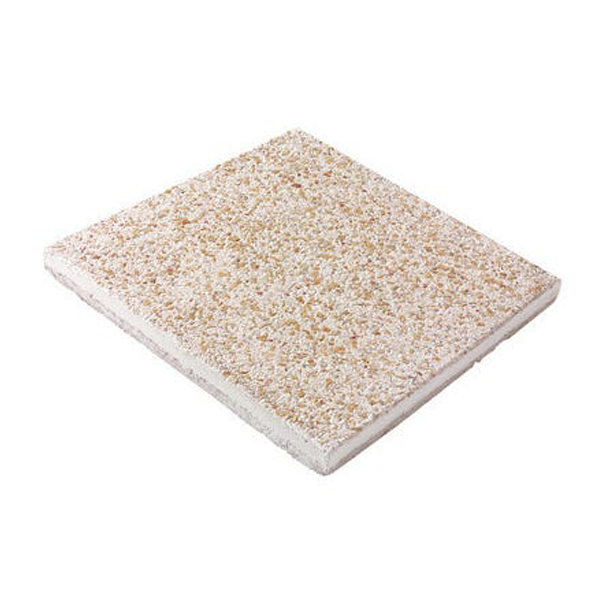 Dalle béton gravillonnée - fond ciment blanc - Jaune et blanc - 40 CMx40 CM Ép.38 MM